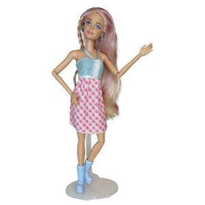 Barbie Extra Fly Snow Redressed Articulated Doll Long Blonde Pink Hair Millie 20